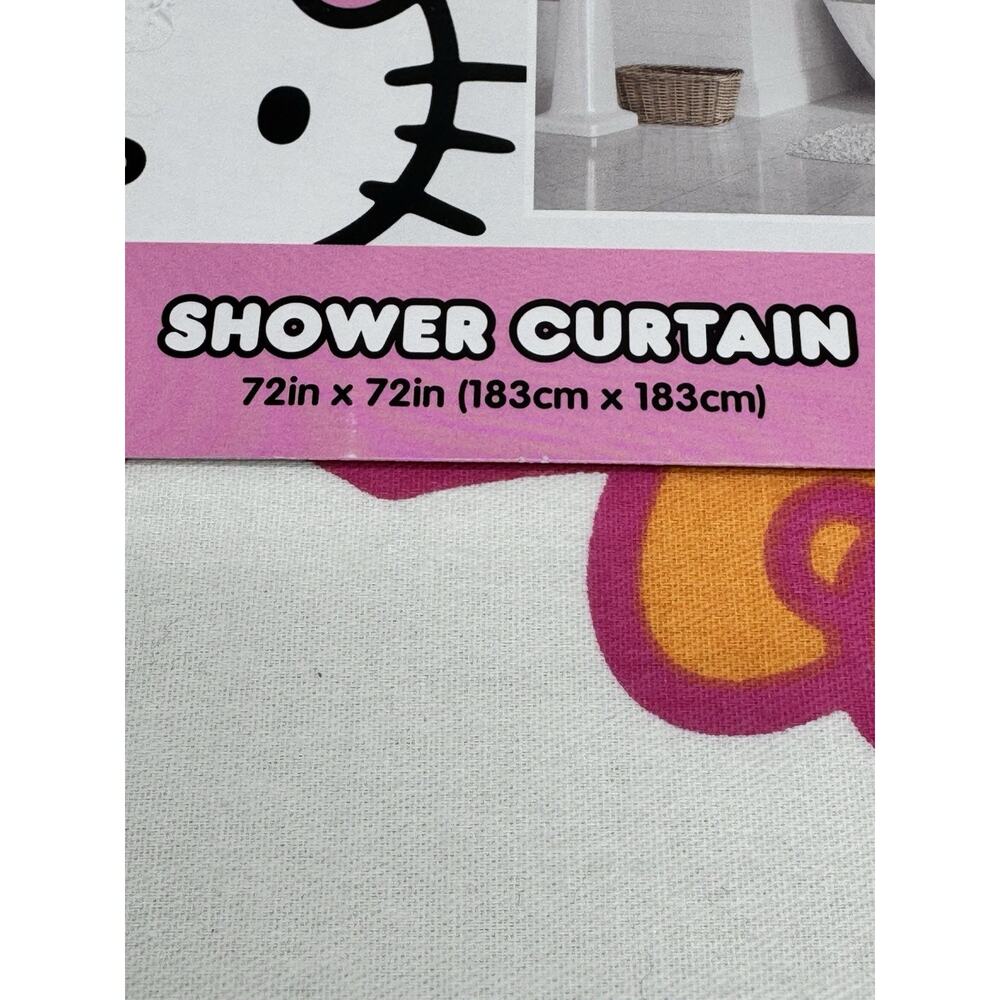Hello Kitty By Sanrio Shower Kitten 72” X 72” NWT white Pink Kids Bathroom Teens - Picture 3 of 5